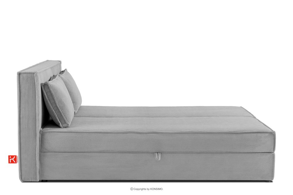 ROTI Boxspringbett 140 cm aus Kordstoff hellgrau hellgrau - Foto 4