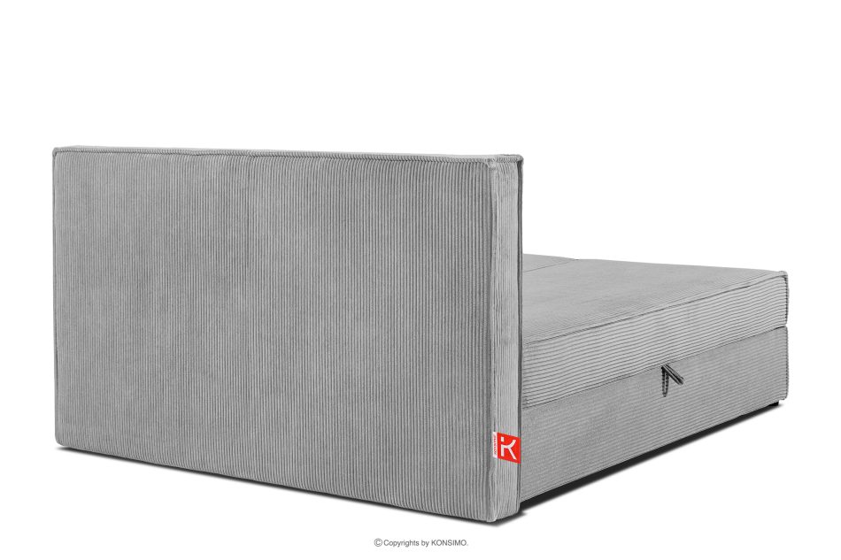 ROTI Boxspringbett 140 cm aus Kordstoff hellgrau hellgrau - Foto 5