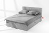 ROTI Boxspringbett 140 cm aus Kordstoff hellgrau hellgrau - Foto 2