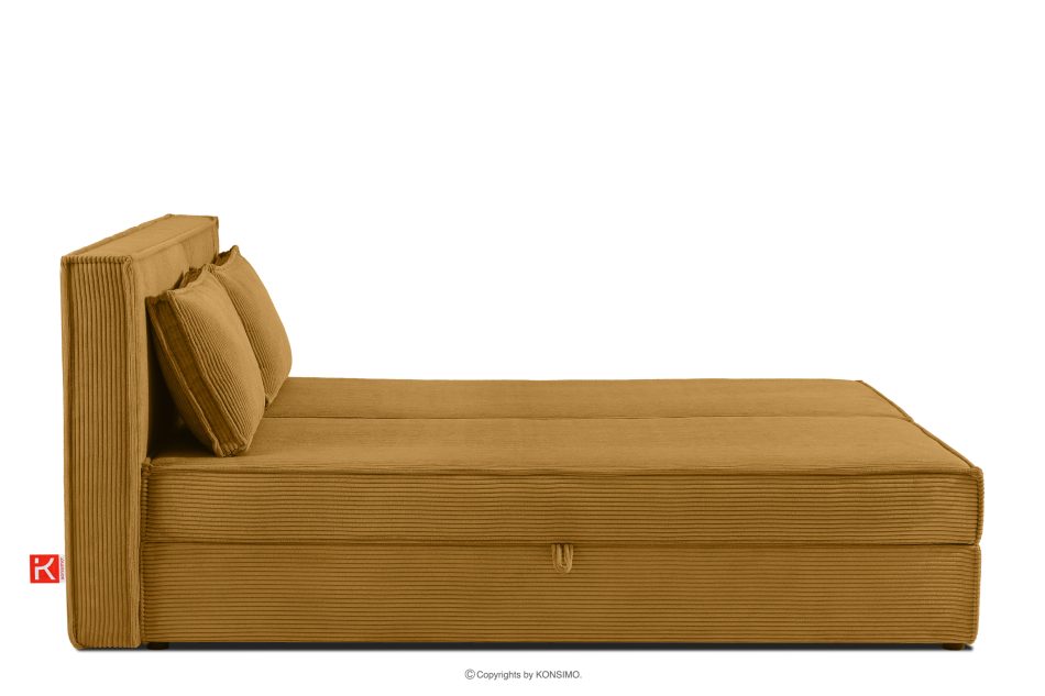 ROTI Boxspringbett 140 cm aus gelbem Kordstoff gelb - Foto 4