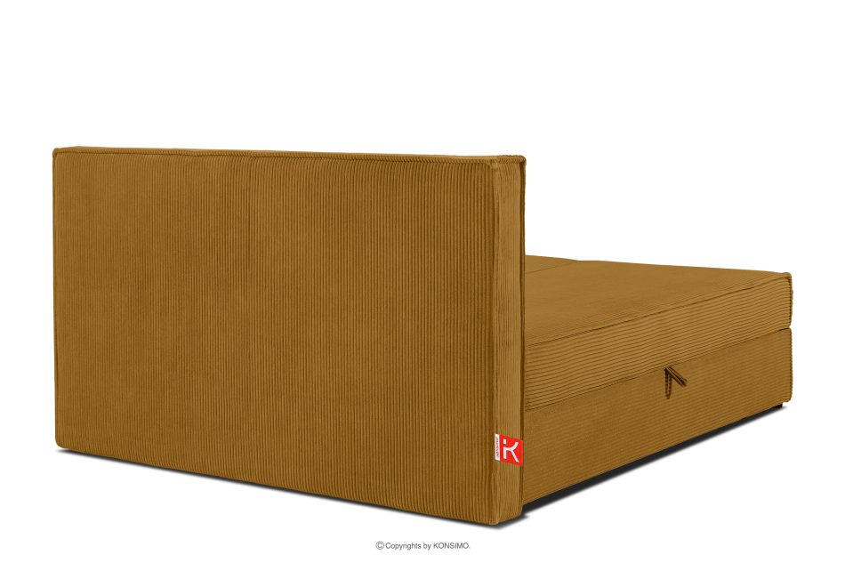 ROTI Boxspringbett 140 cm aus gelbem Kordstoff gelb - Foto 5