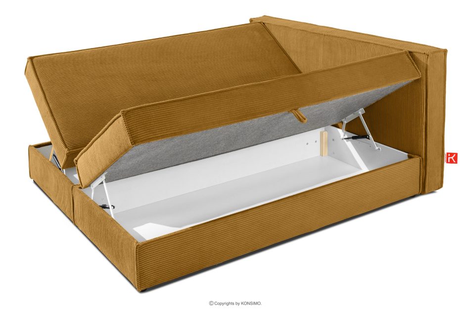 ROTI Boxspringbett 140 cm aus gelbem Kordstoff gelb - Foto 6