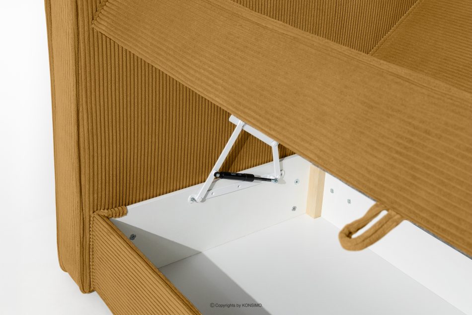 ROTI Boxspringbett 140 cm aus gelbem Kordstoff gelb - Foto 12