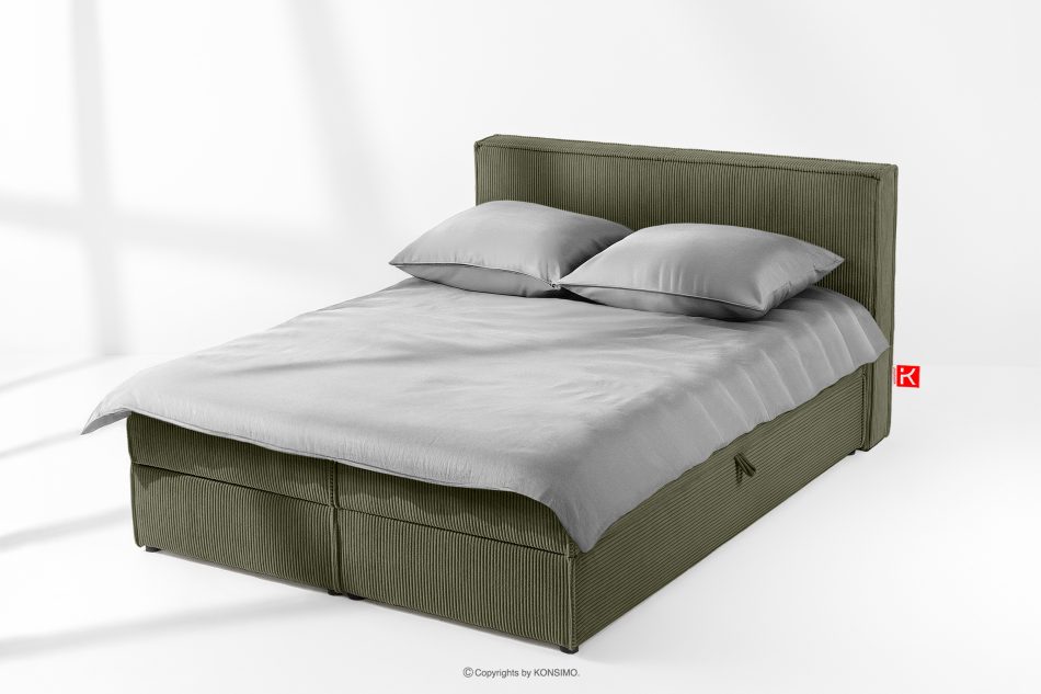 ROTI Boxspringbett 140 cm aus olivem Kordstoff oliv - Foto 1