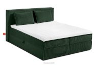Doppelbett 140 cm aus dunkelgrünem Kordstoff