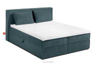 Doppelbett 140 cm aus blauem Kordstoff