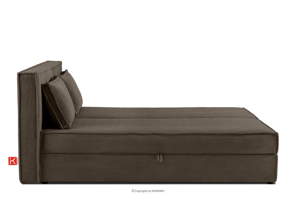 ROTI Boxspringbett 140 cm mit Bettkasten aus braunem Kordstoff braun - Foto 4