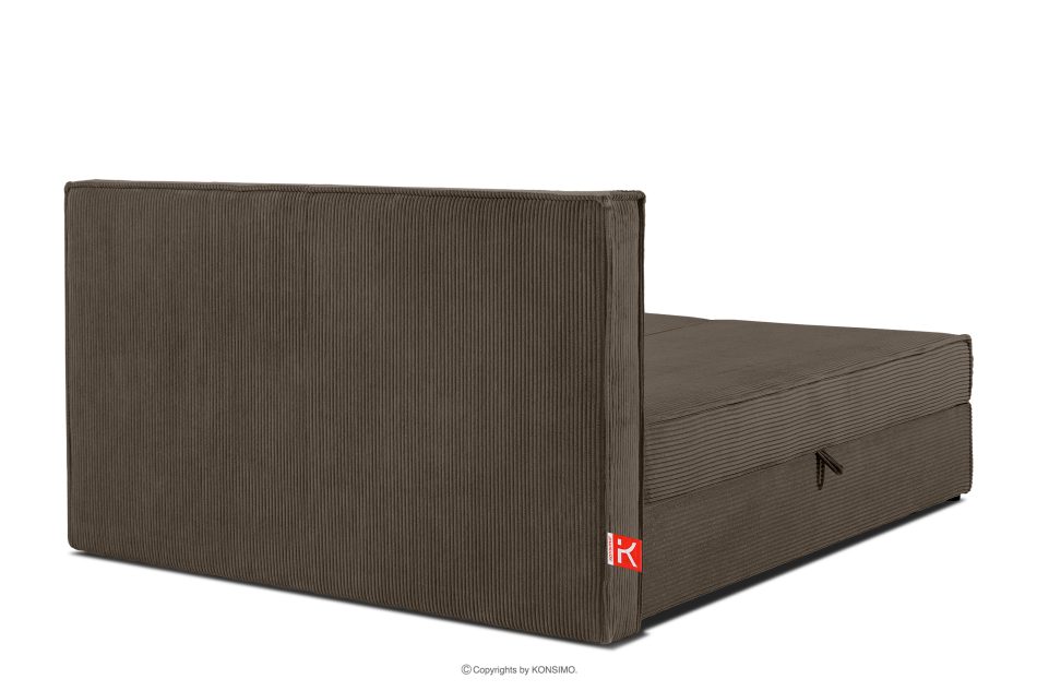 ROTI Boxspringbett 140 cm mit Bettkasten aus braunem Kordstoff braun - Foto 5