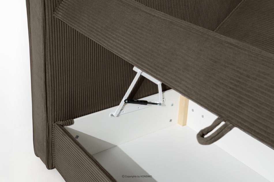 ROTI Boxspringbett 140 cm mit Bettkasten aus braunem Kordstoff braun - Foto 12