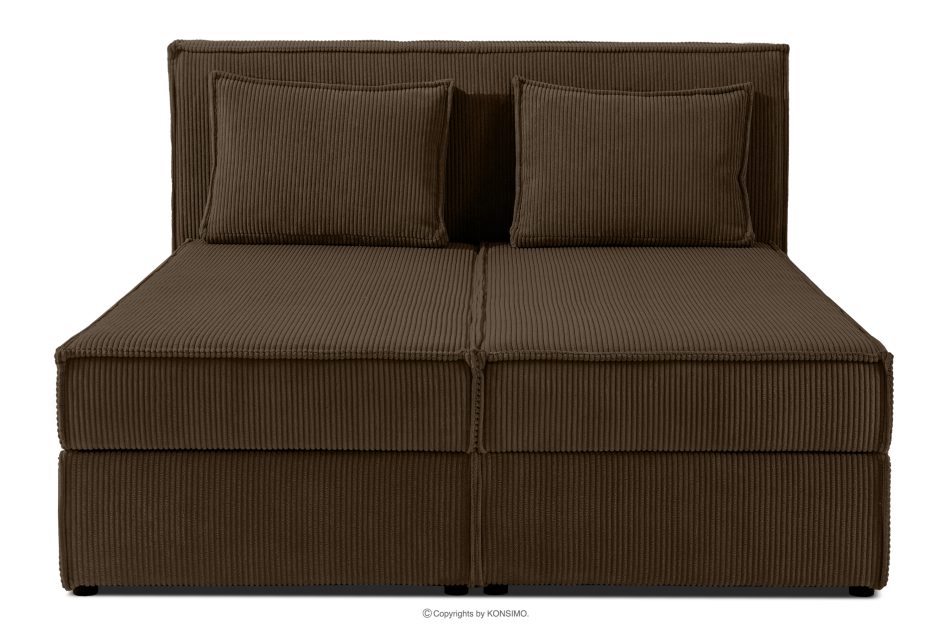 ROTI Boxspringbett 140 cm mit Bettkasten Kordstoff dunkelbraun Dunkelbraun - Foto 3