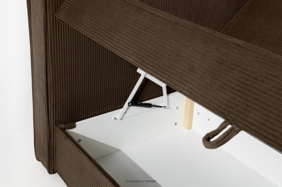 ROTI Boxspringbett 140 cm mit Bettkasten Kordstoff dunkelbraun Dunkelbraun - Foto 12