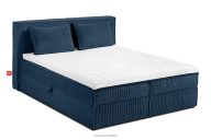 Bett 140 cm mit Bettkasten Kordstoff navy blau