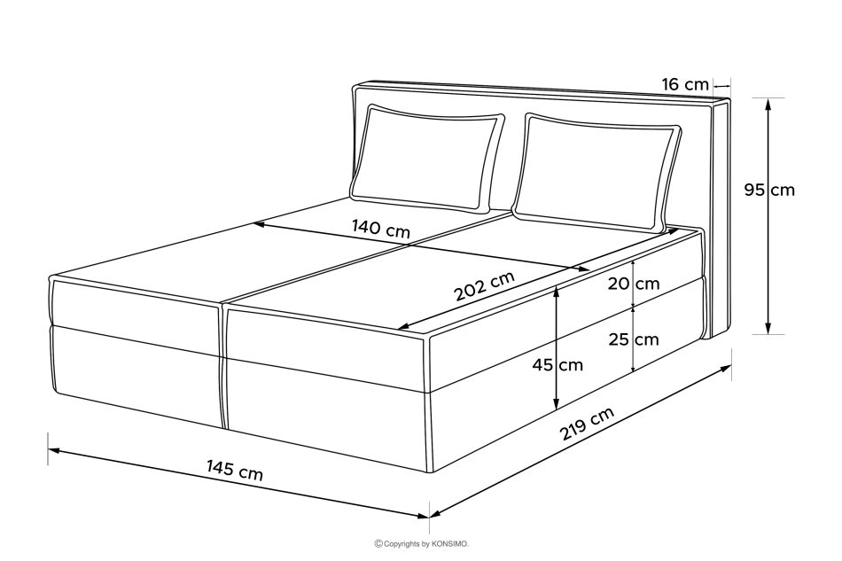 ROTI Boxspringbett 140 cm aus olivem Kordstoff oliv - Foto 16