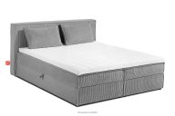 Boxspringbett 160 cm aus Kordstoff hellgrau