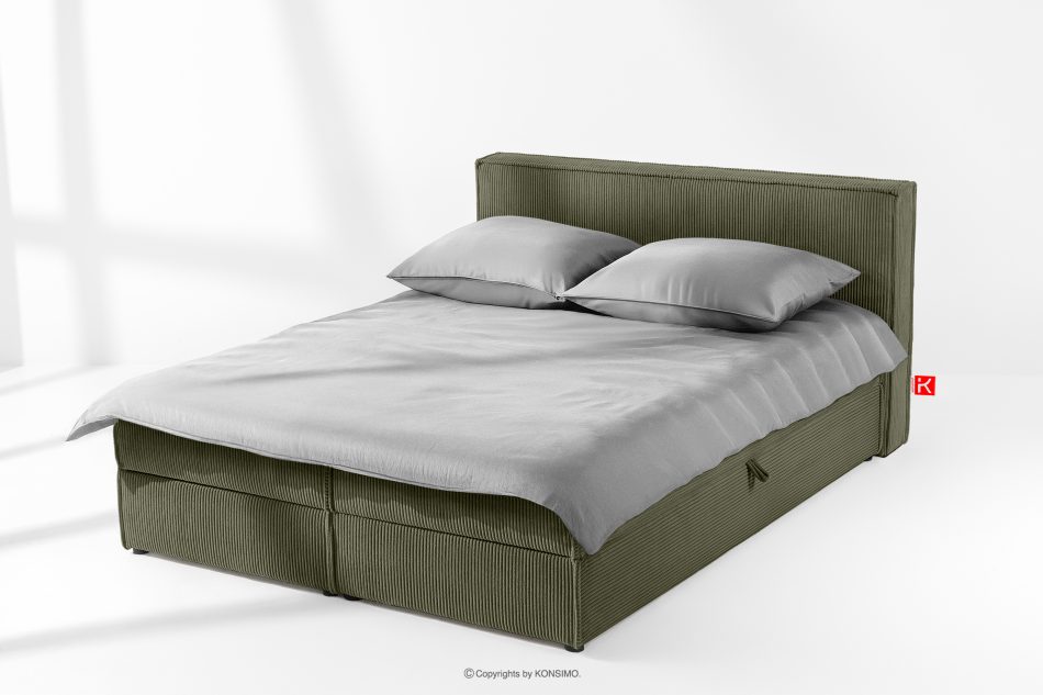 ROTI Boxspringbett 160 cm aus olivem Kordstoff oliv - Foto 1