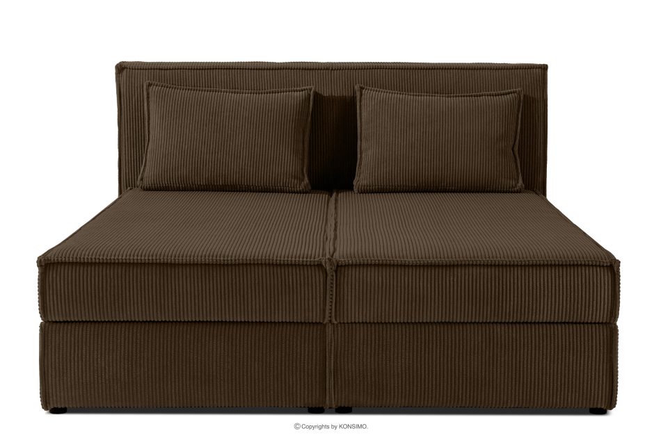 ROTI Boxspringbett 160 cm mit Bettkasten aus Kordstoff dunkelbraun Dunkelbraun - Foto 3