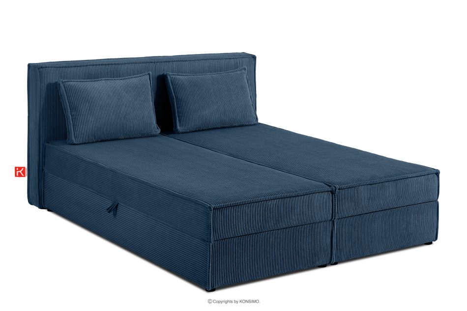 ROTI Bett 160 cm mit Bettkasten Kordstoff navy blau marineblau - Foto 2