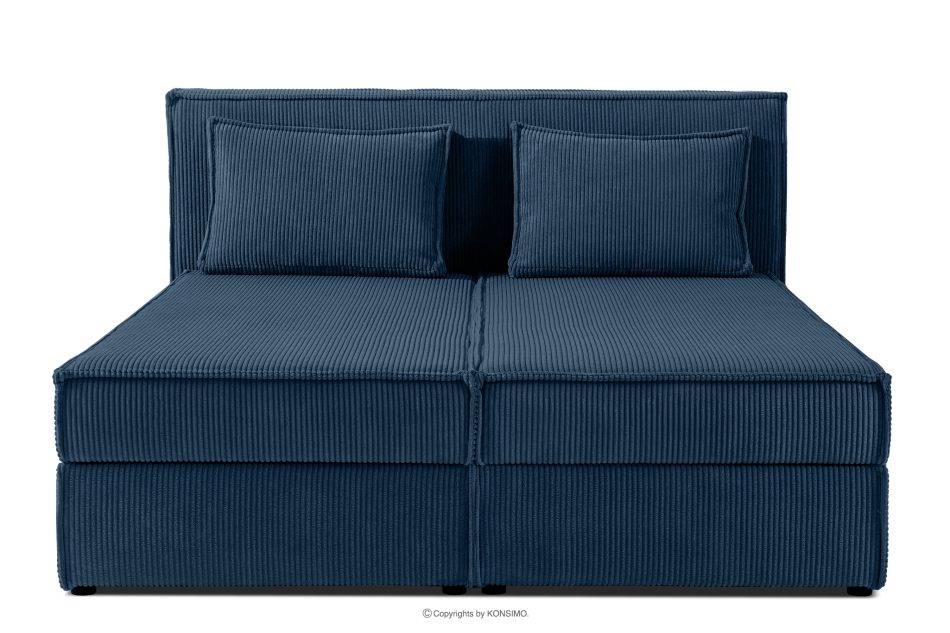 ROTI Bett 160 cm mit Bettkasten Kordstoff navy blau marineblau - Foto 3