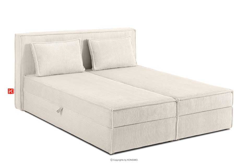 ROTI Bett 160 cm mit Bettkasten Kordstoff ecru ecrufarben - Foto 2