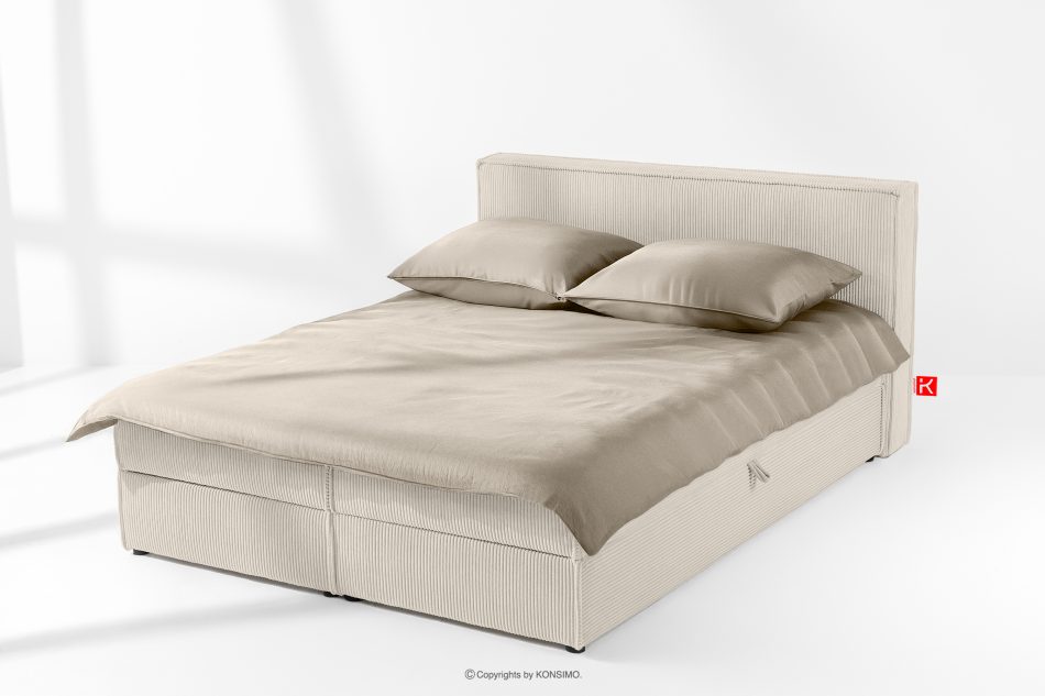 ROTI Bett 160 cm mit Bettkasten Kordstoff ecru ecrufarben - Foto 1
