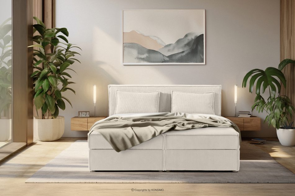 ROTI Bett 160 cm mit Bettkasten Kordstoff ecru ecrufarben - Foto 15
