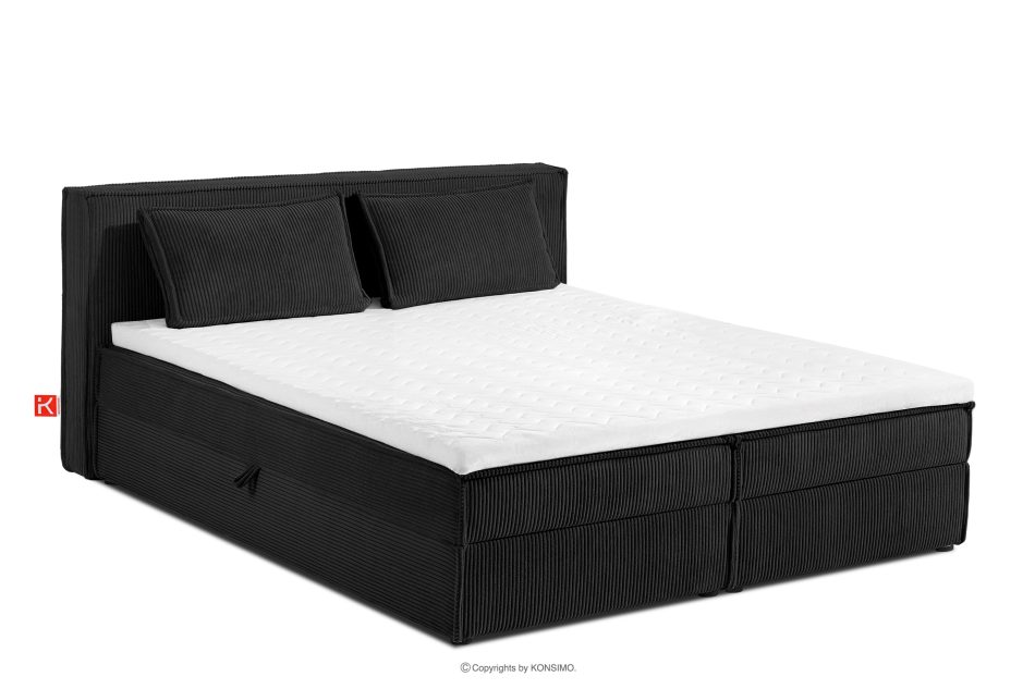 ROTI Boxspringbett 180 cm aus Kordstoff schwarz schwarz - Foto 0