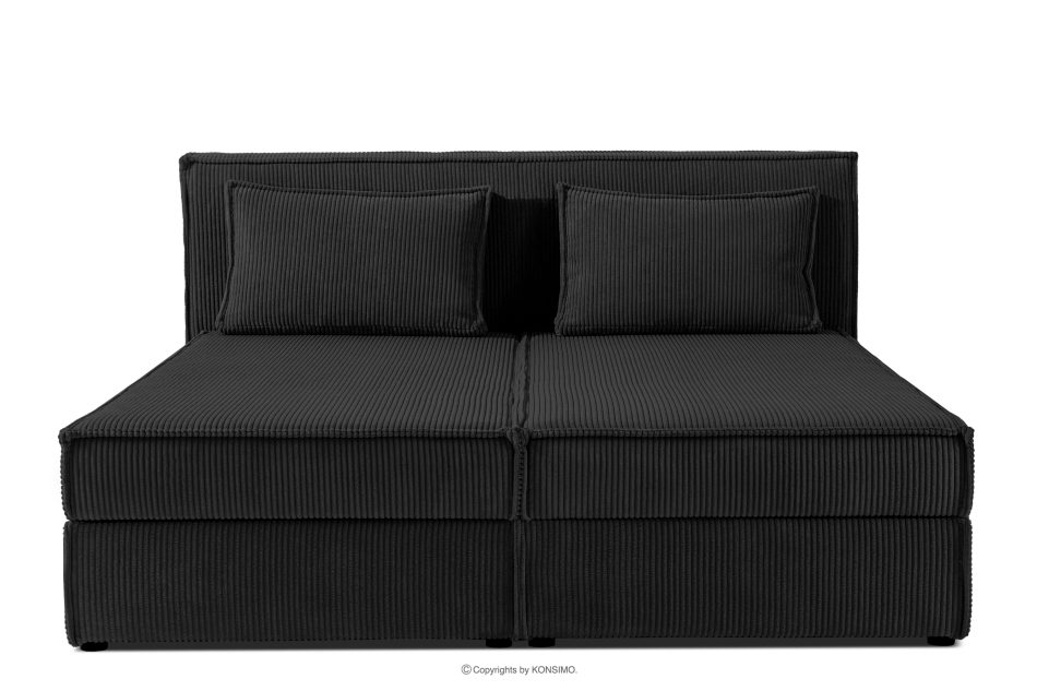 ROTI Boxspringbett 180 cm aus Kordstoff schwarz schwarz - Foto 3