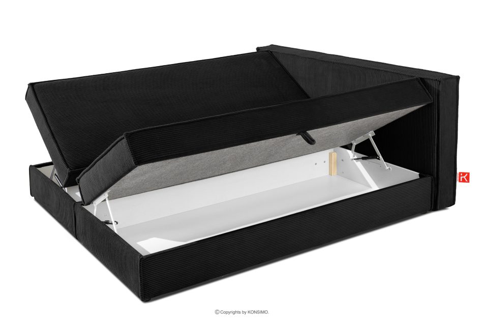 ROTI Boxspringbett 180 cm aus Kordstoff schwarz schwarz - Foto 6