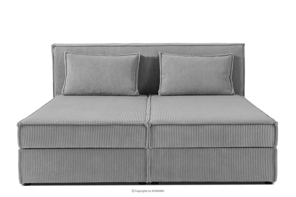 ROTI Boxspringbett 180 cm aus Kordstoff hellgrau hellgrau - Foto 3