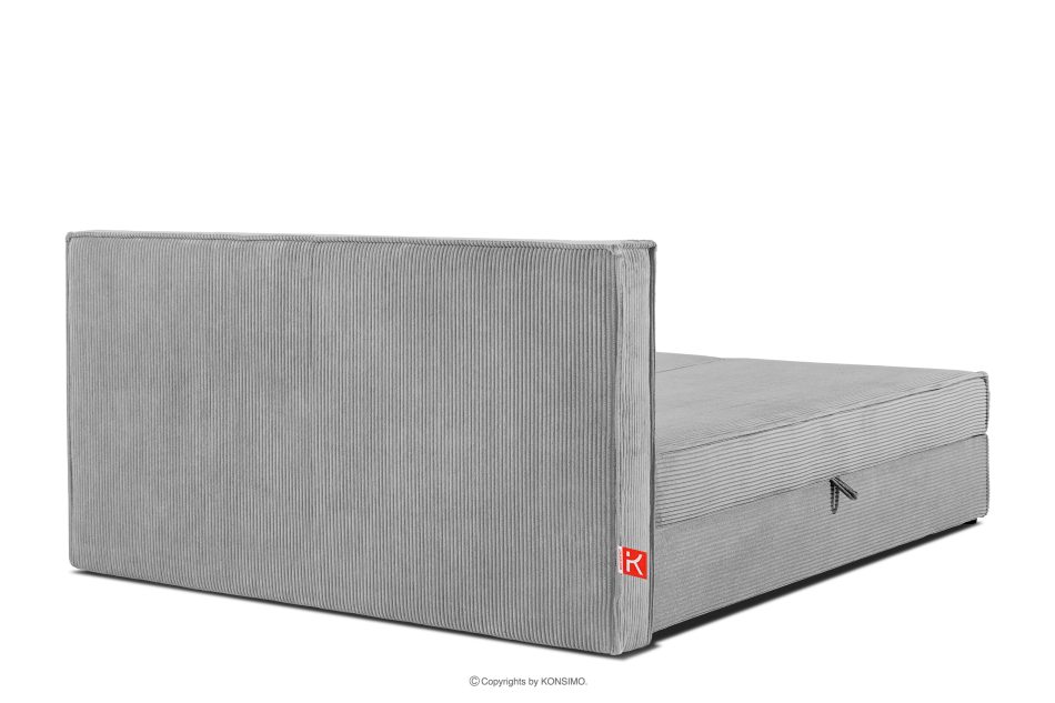 ROTI Boxspringbett 180 cm aus Kordstoff hellgrau hellgrau - Foto 5