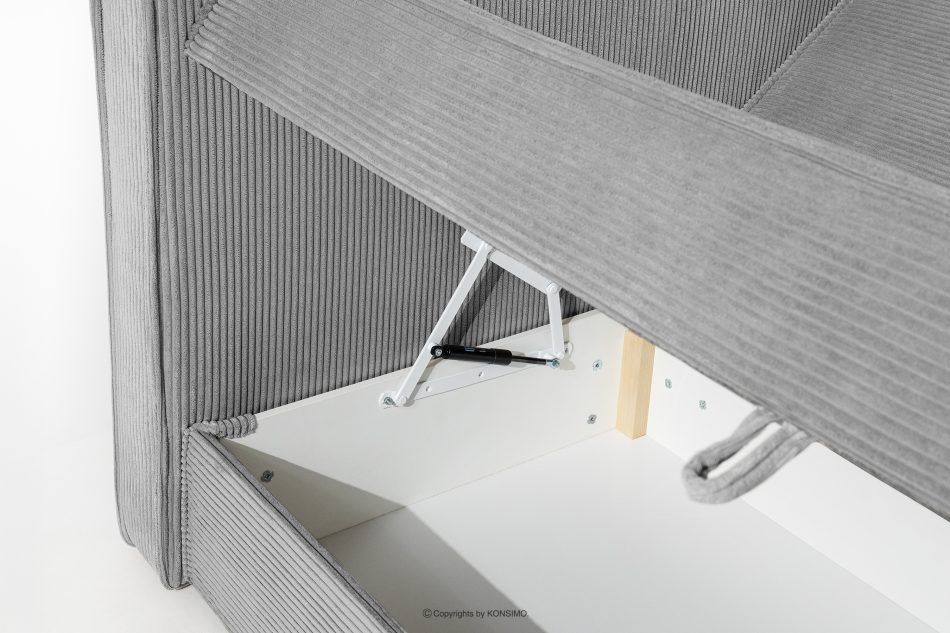 ROTI Boxspringbett 180 cm aus Kordstoff hellgrau hellgrau - Foto 12