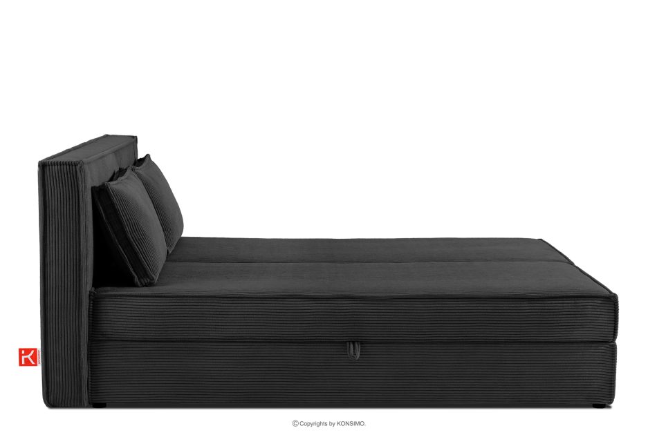 ROTI Boxspringbett 180 cm aus Kordstoff dunkelgrau dunkelgrau - Foto 4