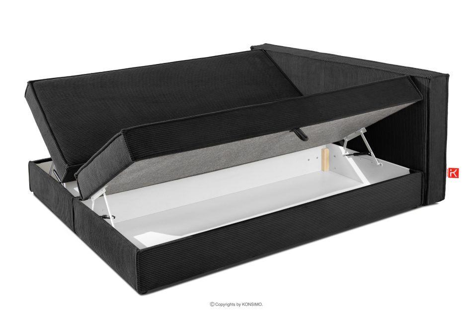 ROTI Boxspringbett 180 cm aus Kordstoff dunkelgrau dunkelgrau - Foto 6
