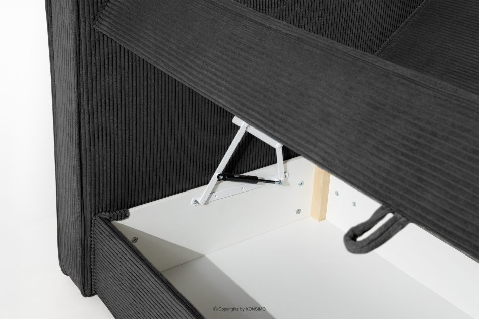 ROTI Boxspringbett 180 cm aus Kordstoff dunkelgrau dunkelgrau - Foto 12
