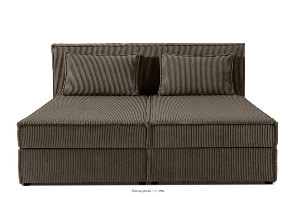 ROTI Boxspringbett 180 cm mit Bettkasten aus braunem Kordstoff braun - Foto 3