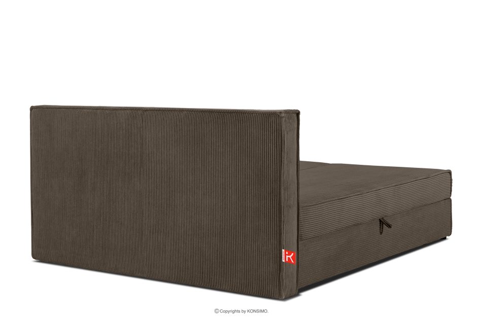 ROTI Boxspringbett 180 cm mit Bettkasten aus braunem Kordstoff braun - Foto 5
