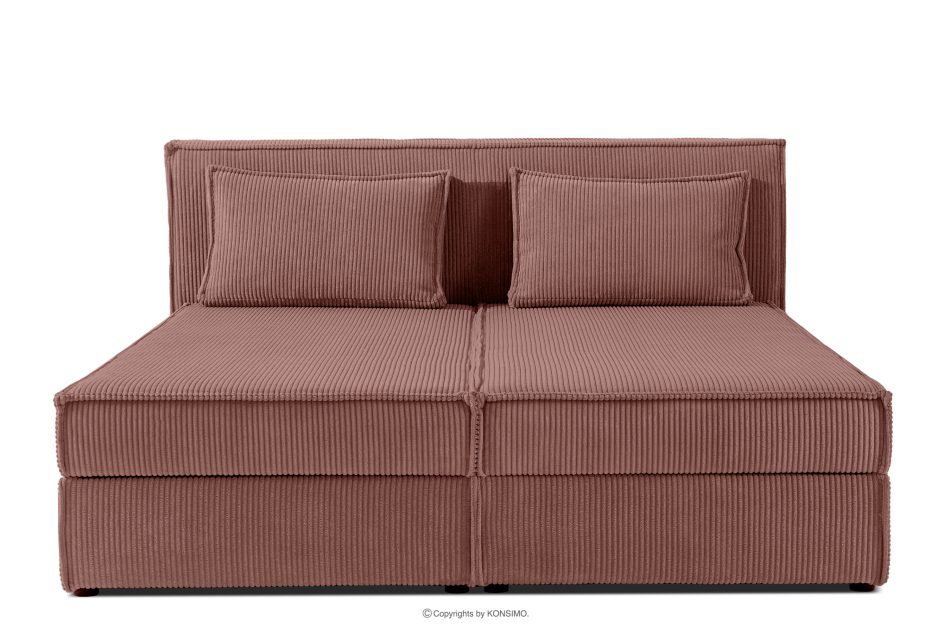 ROTI Boxspringbett 180 cm mit Bettkasten Kordstoff rosa rosa - Foto 3
