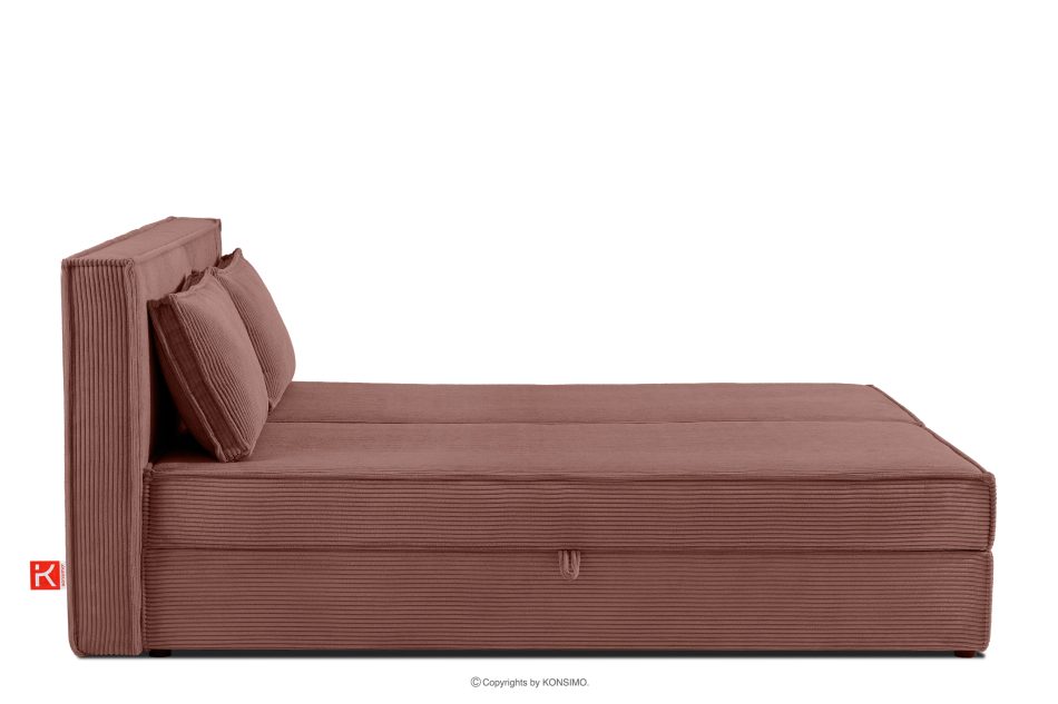 ROTI Boxspringbett 180 cm mit Bettkasten Kordstoff rosa rosa - Foto 4