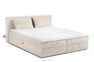 Bett 180 cm mit Bettkasten Kordstoff ecru