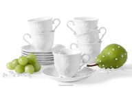 Kaffeetasse mit Untertasse 6 tlg. in Porzellan weiß 100ml