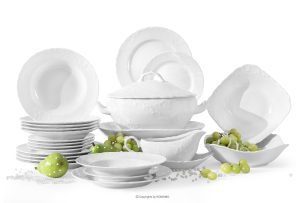 CMIELOW ROCOCO, https://konsimo.de/kollektion/cmielow-rococo/ Tafelservice 6-Personen-Set (25 Stück) aus Porzellan weiß weiß - Foto