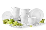 Kaffeeservice 6-Personen-Set (18 Stück) in Porzellan weiß