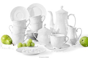 CMIELOW ROCOCO, https://konsimo.de/kollektion/cmielow-rococo/ Kaffeeservice für 6 Personen (21 Teile) aus weißem Porzellan weiß - Foto