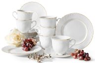 Porzellan Kaffeeservice Goldlinie 6 Personen (18 tlg.)