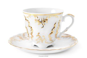 CMIELOW ROCOCO, https://konsimo.de/kollektion/cmielow-rococo/ Kaffeetasse mit Untertasse handbemalt in echtem Gold Gold/Weiß Gold/Weiß - Foto