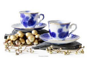 CMIELOW ROCOCO, https://konsimo.de/kollektion/cmielow-rococo/ Kaffeetasse und Untertasse 2 tlg. handbemalt weiß/blau weiß/blau - Foto