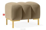 Sitzhocker mit goldenen Beinen elegant beige