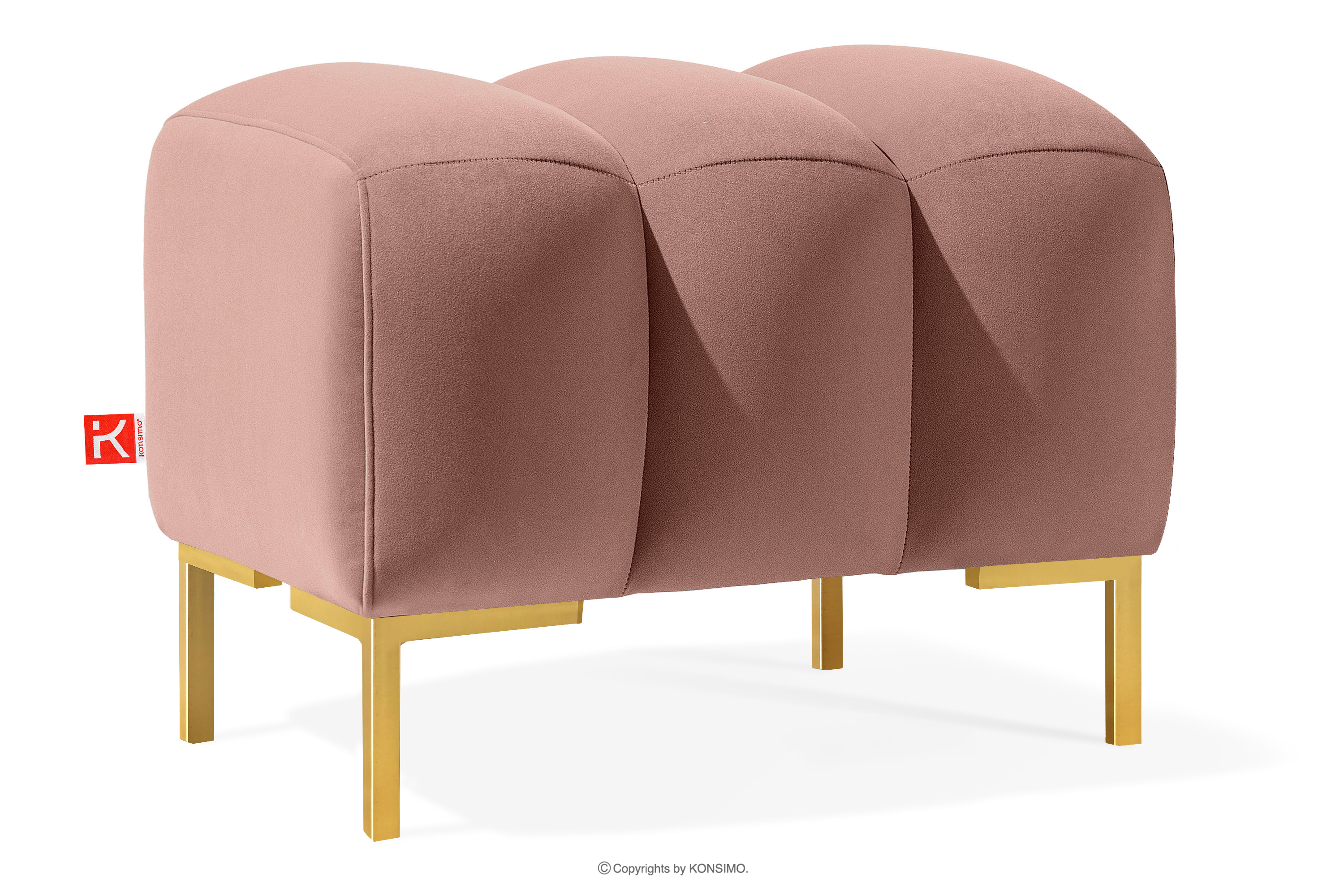 Sitzhocker auf hohen goldenen Beinen elegant rosa PECCO II