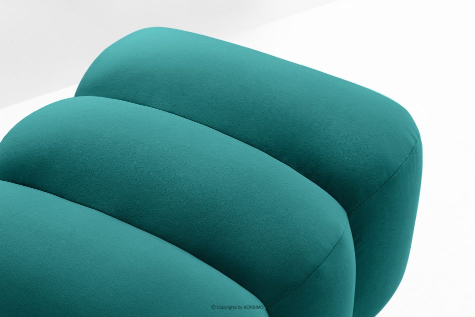 PECCO II Breiter Sitzhocker 120 auf hohen goldenen Beinen seegrün marineblau - Foto 4