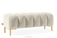 Breiter Sitzhocker 120 auf hohen goldenen Beinen creme